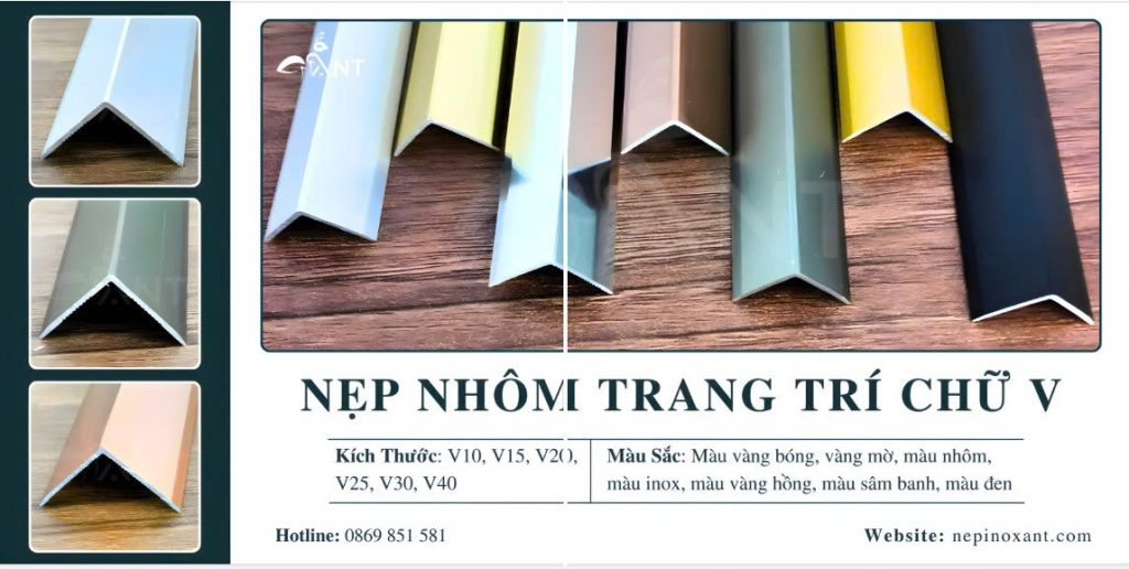 Thanh Nẹp V Nhôm