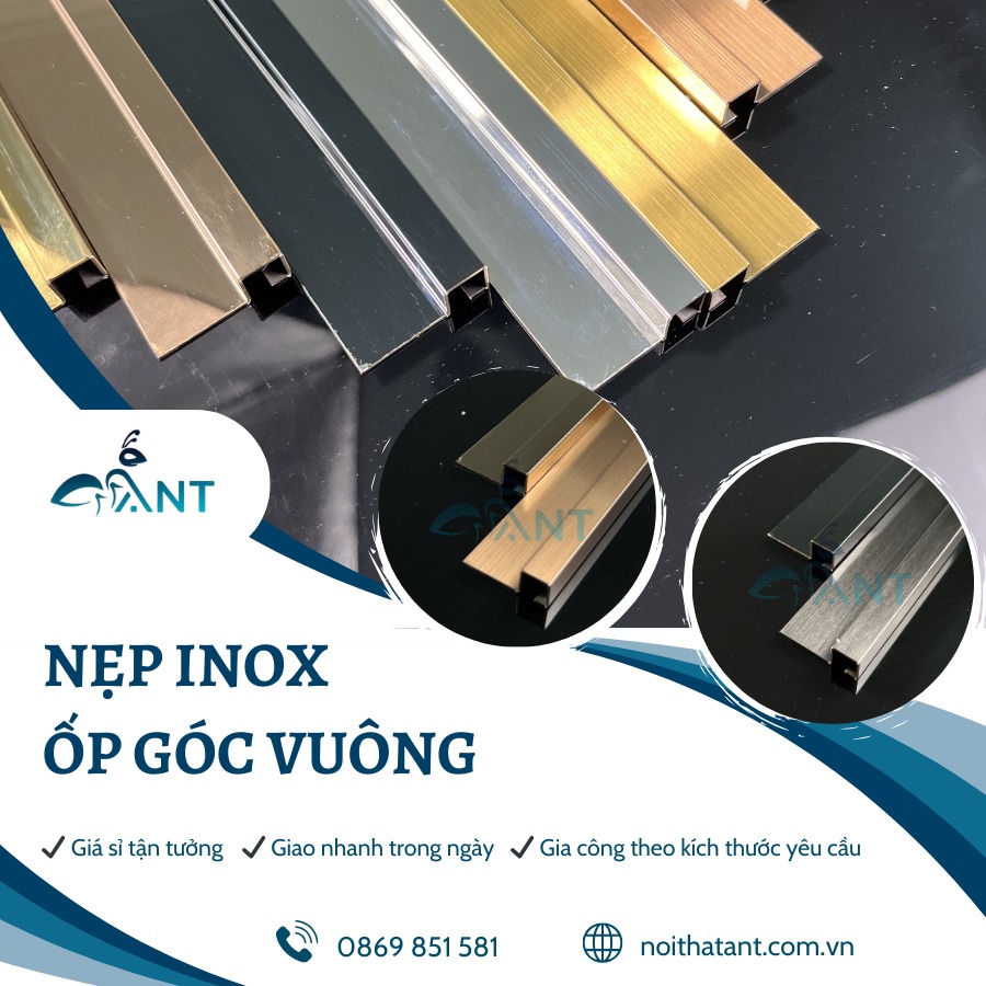 Nẹp inox bo góc vuông