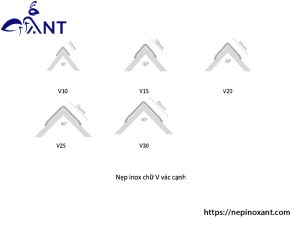 kích thước nẹp inox chữ V vát cạnh