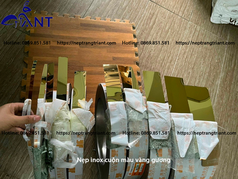 Nẹp La Cuộn Inox Màu Vàng