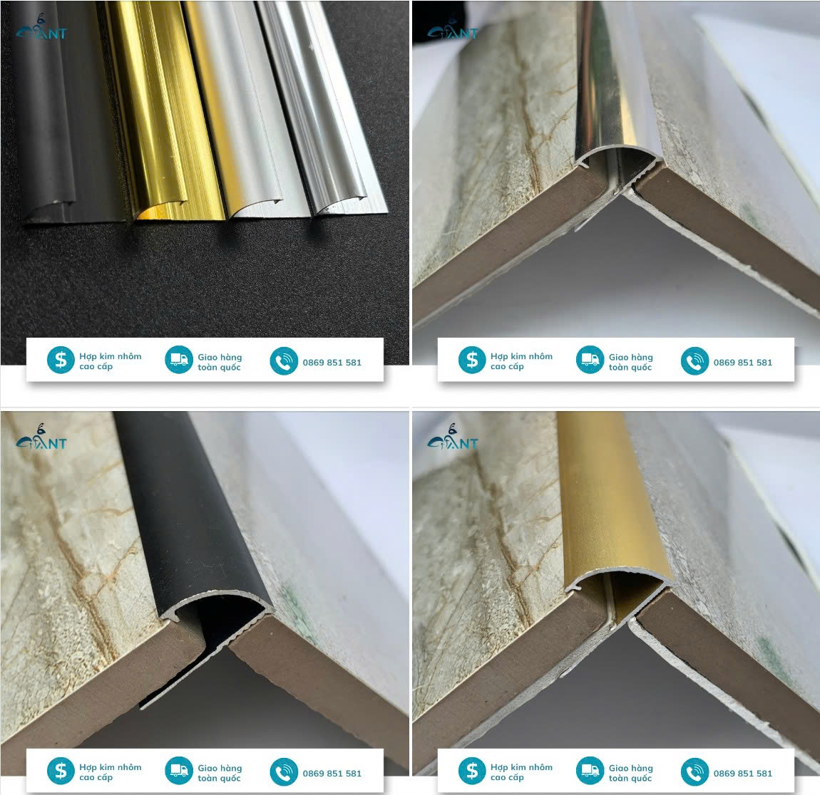 Nẹp Nhôm Góc Ngoài Gạch YC10