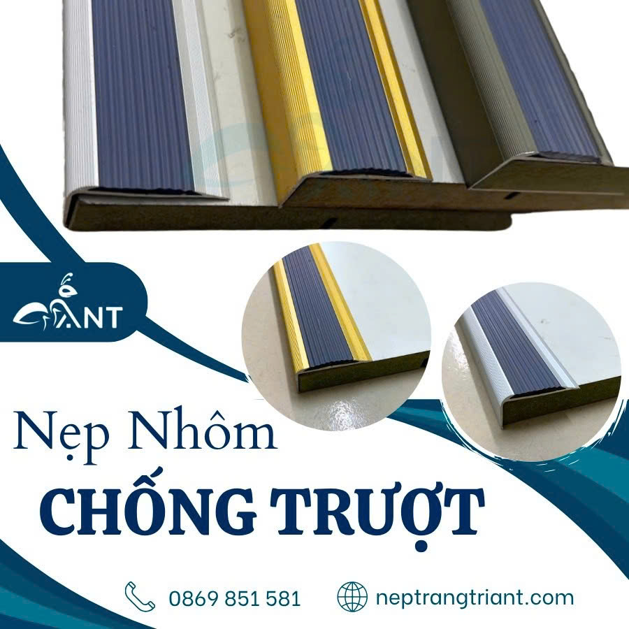 Nẹp chống trơn trượt bậc cầu thang bằng nhôm