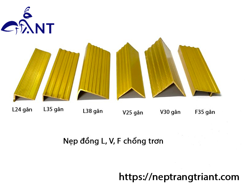 Nẹp Chống Trơn Cầu Thang Gạch 4 Nẹp đồng chống trơn