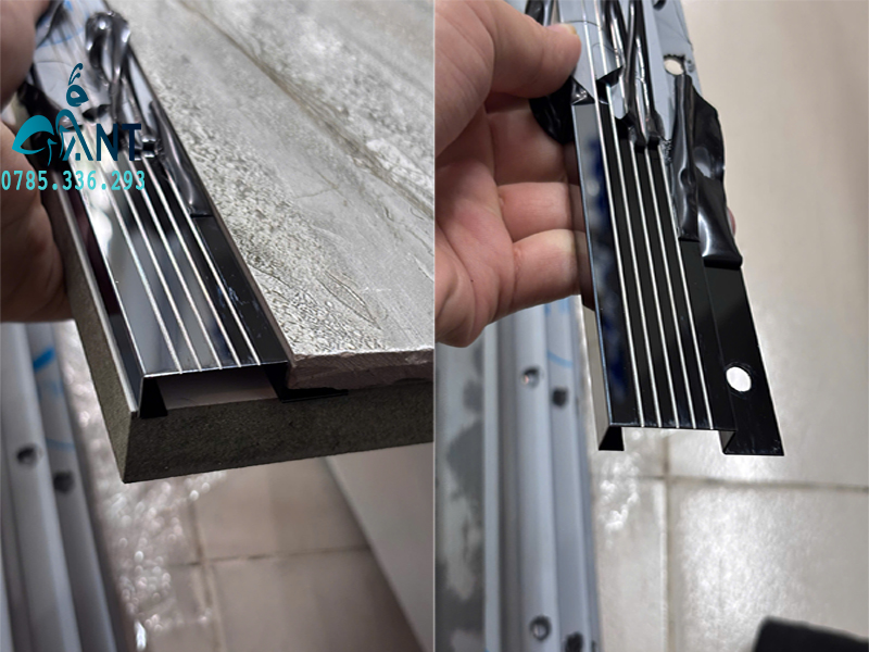 Nẹp Chống Trơn Cầu Thang Gạch 2 Nẹp Chống Trơn Cầu Thang Gạch Chữ P Inox 304