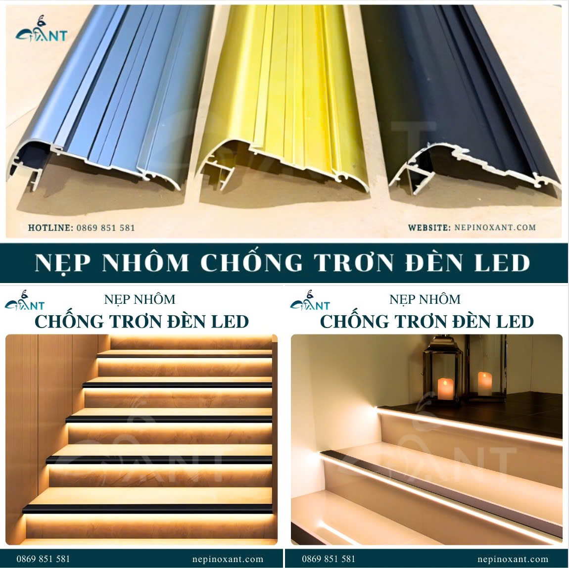 Nẹp nhôm Đèn Led cầu thang TL30LED