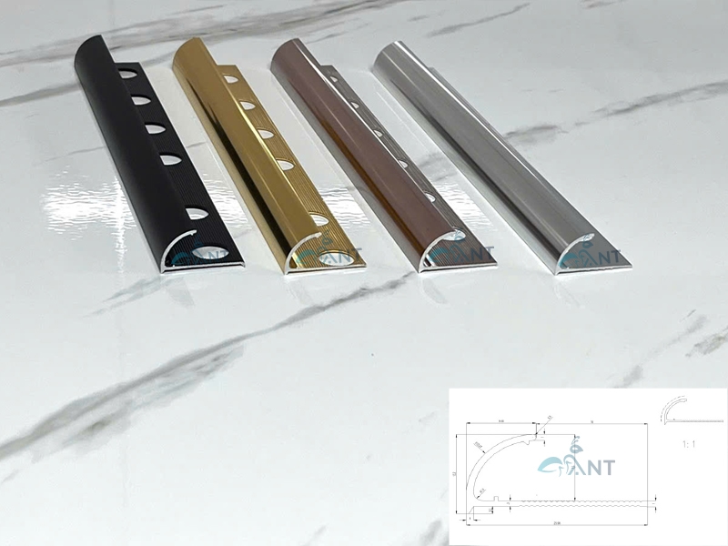Nẹp nhôm góc gạch YC12 7 Nẹp nhôm góc gạch YC12