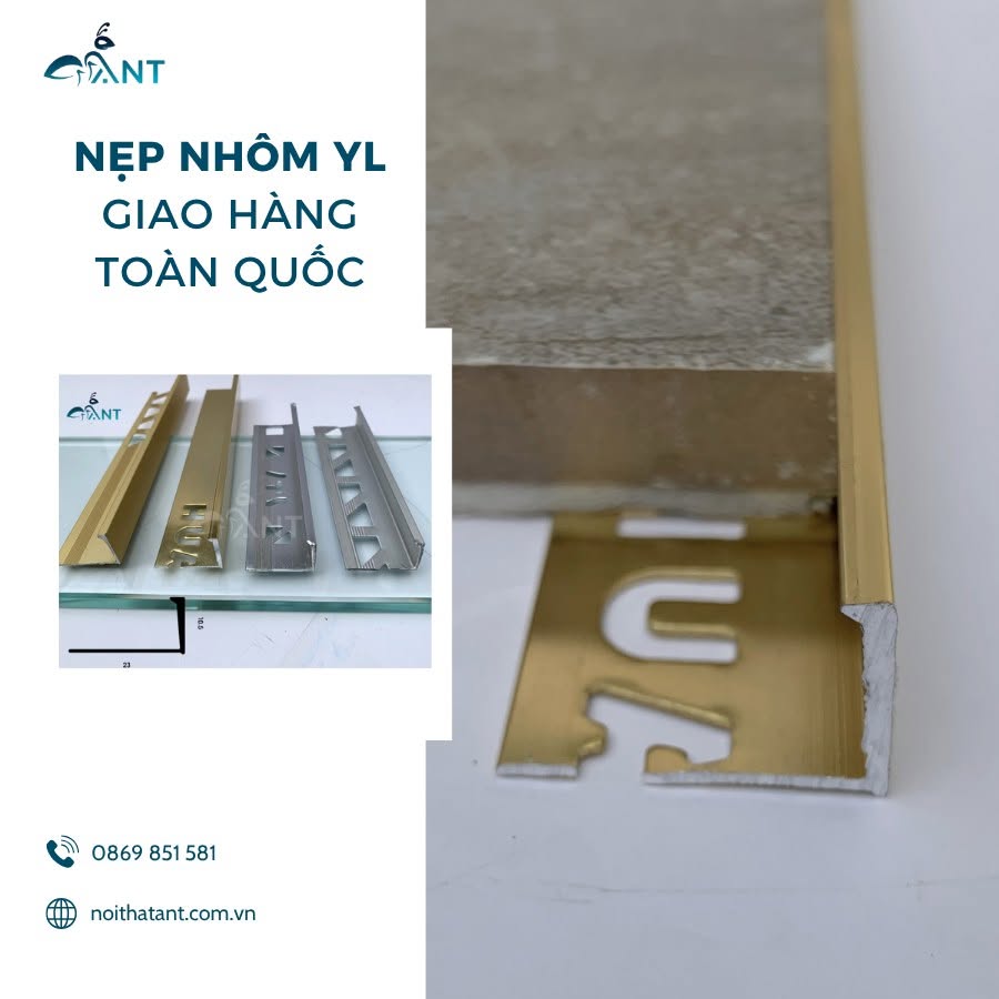 Nẹp nhôm kết thúc gạch YL10 3 Nẹp nhôm kết thúc gạch YL12
