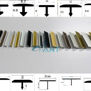 Kích thước nẹp nhôm chữ T